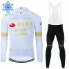 Completo Maglia ML + Pantaloncino con bretelle ML 2024 Jumbo-Visma Lease A Bike Winter Invernale Bianco